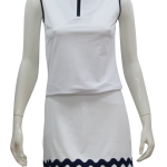 Mackinaw Top in White w/ Navy