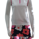 Mackinaw Top in White w/ Pink