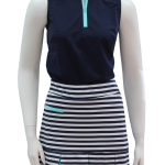 The Pinehurst Skort in Navy Stripe w/ Aqua