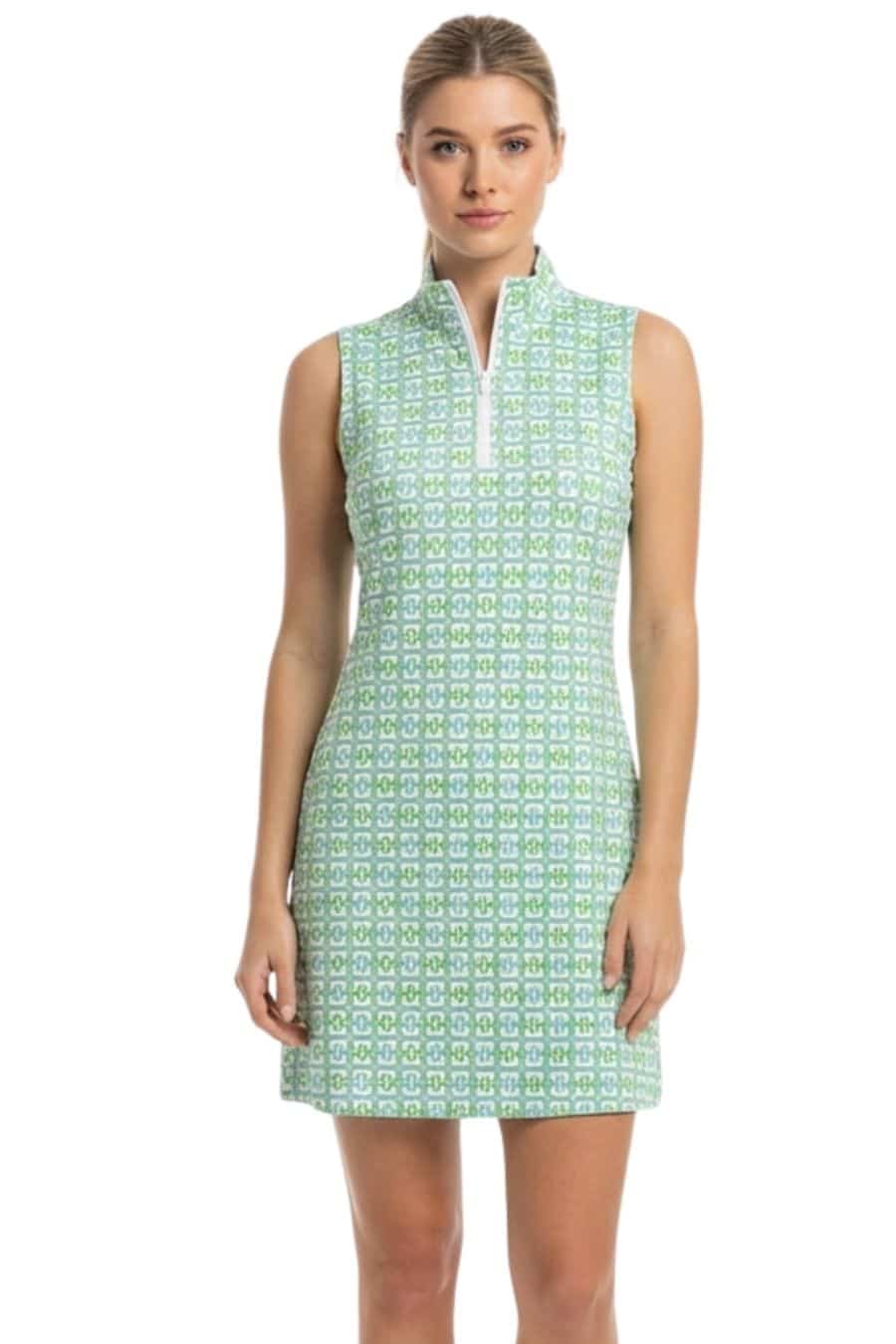 Delray Dress in Bennett Aqua