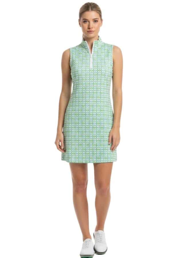 Delray Dress in Bennett Aqua