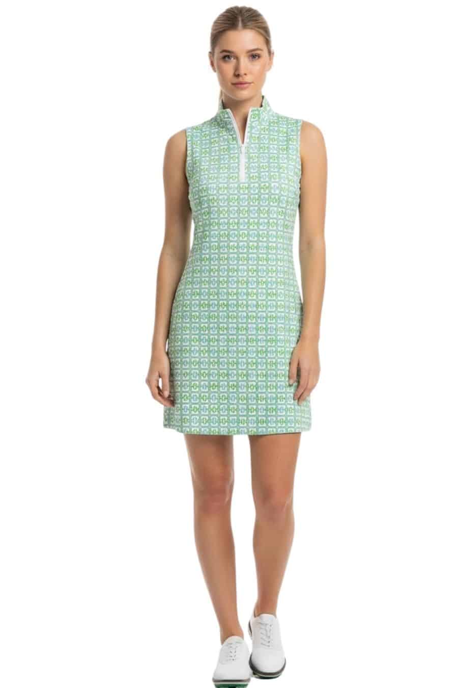 Delray Dress in Bennett Aqua