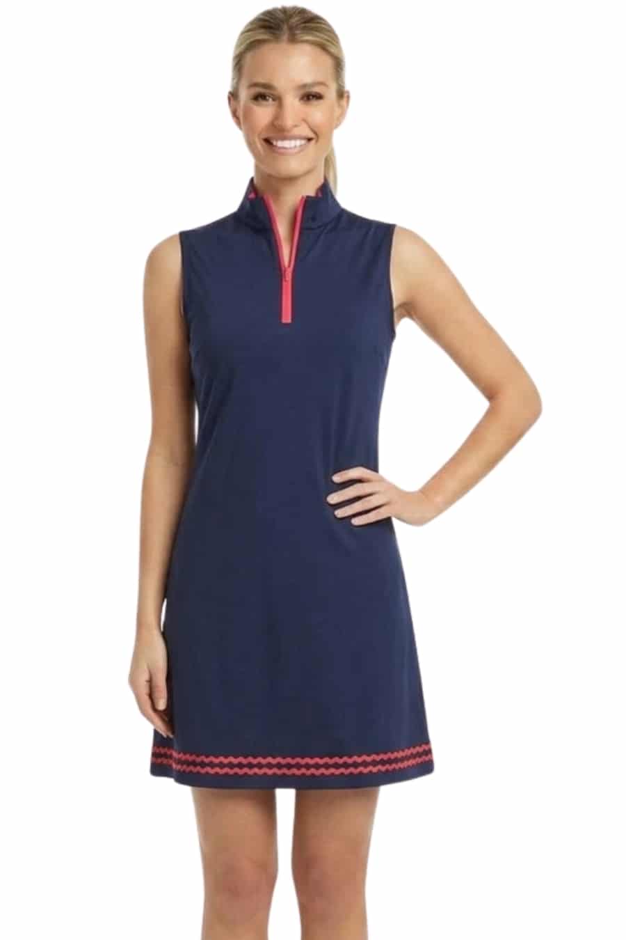 Delray dress in Navy Red