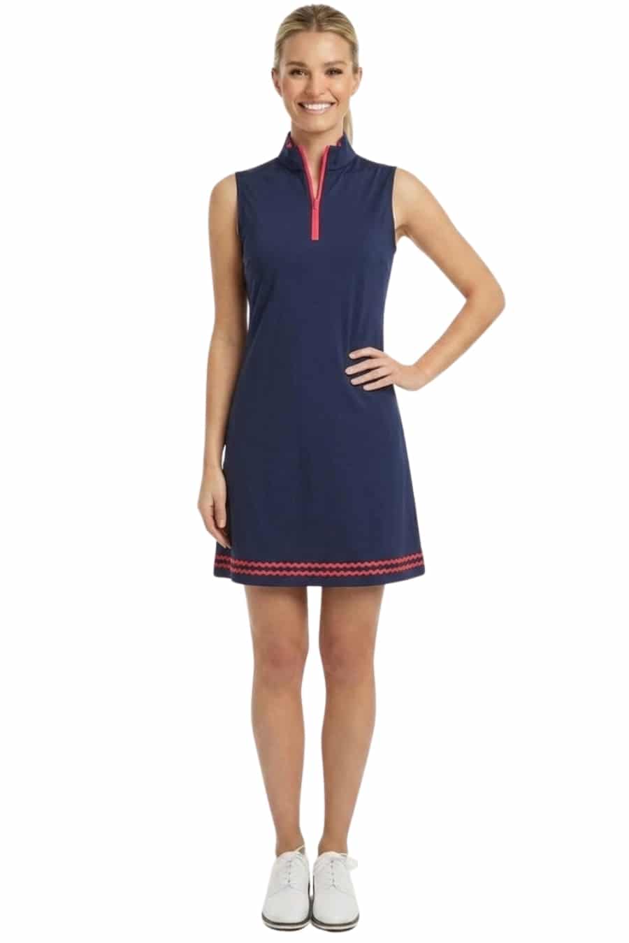 Delray Top in Navy w/ Red